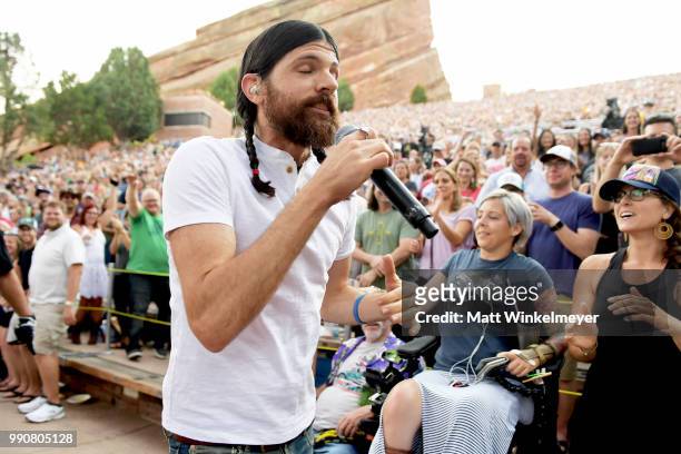Seth Avett of The Avett Brothers performs at Red Rocks Amphitheatre on July 1, 2018 in Morrison, Colorado.
