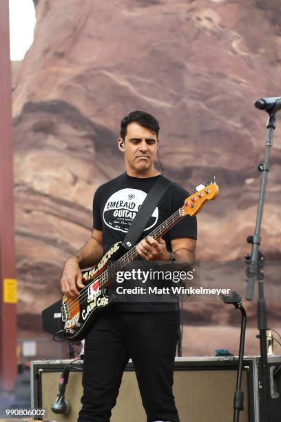 Bob Crawford of The Avett Brothers performs at Red Rocks Amphitheatre on July 1, 2018 in Morrison, Colorado.