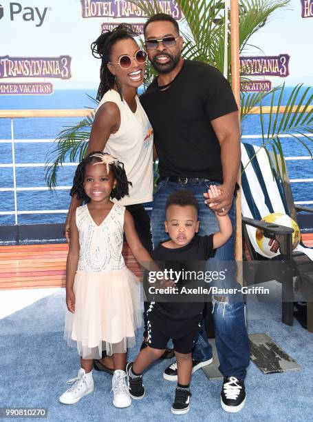 Actors Shanola Hampton and Daren Dukes, daughter Cai MyAnna Dukes and son Daren O.C. Dukes attend Columbia Pictures and Sony Pictures Animation's...