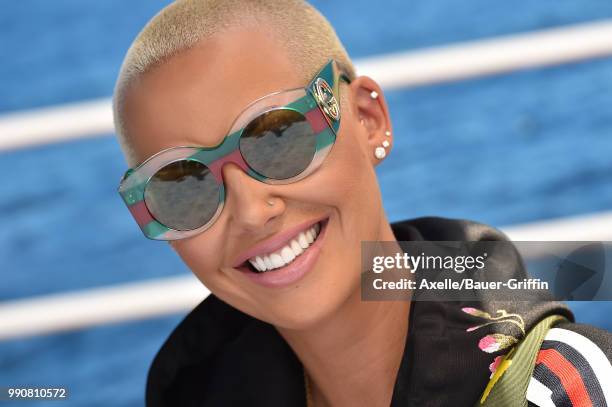 Model Amber Rose attends Columbia Pictures and Sony Pictures Animation's World Premiere of 'Hotel Transylvania 3: Summer Vacation' at Regency Village...