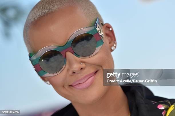 Model Amber Rose attends Columbia Pictures and Sony Pictures Animation's World Premiere of 'Hotel Transylvania 3: Summer Vacation' at Regency Village...