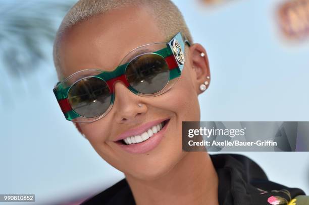 Model Amber Rose attends Columbia Pictures and Sony Pictures Animation's World Premiere of 'Hotel Transylvania 3: Summer Vacation' at Regency Village...