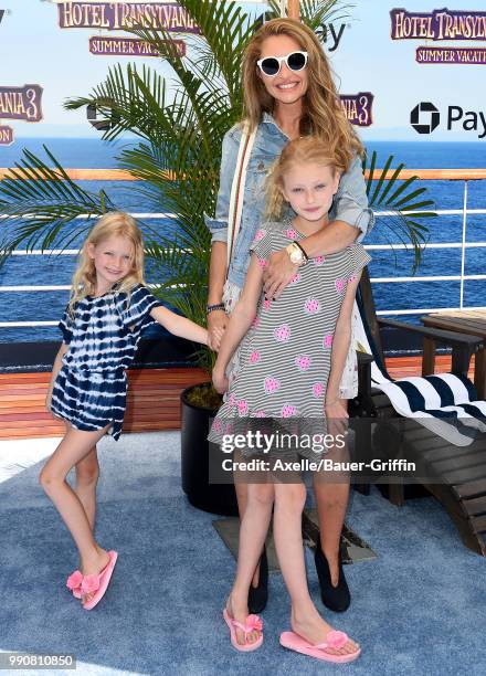 Actress Rebecca Gayheart, daughters Billie Beatrice Dane and Georgia Dane attend Columbia Pictures and Sony Pictures Animation's World Premiere of...