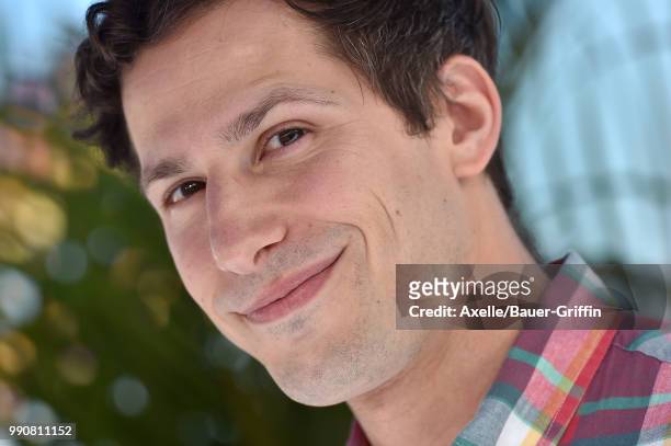 Actor Andy Samberg attends Columbia Pictures and Sony Pictures Animation's World Premiere of 'Hotel Transylvania 3: Summer Vacation' at Regency...