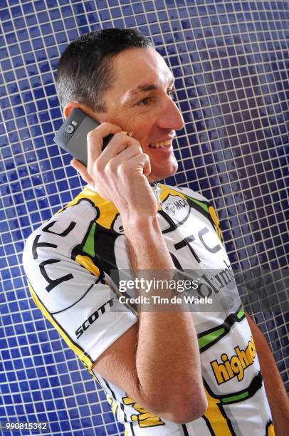 Team Htc Columbia Training Camp 2010Pinotti Marco , Illustration Illustratie, Phone Telephone Telefoon Htc, Equipe Ploeg, Tim De Waele