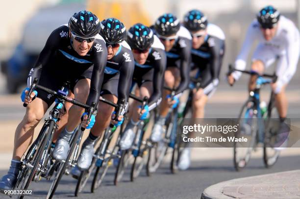 9Th Tour Of Qatar, Stage 1 Team Sky / Kurt-Asle Arvesen / Bradley Wiggins / Edvald Boasson Hagen / Russel Downing / Juan Antonio Flecha / Lars-Peter...