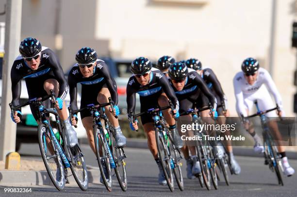 9Th Tour Of Qatar, Stage 1 Team Sky / Bradley Wiggins / Kurt-Asle Arvesen / Edvald Boasson Hagen / Russel Downing / Juan Antonio Flecha / Lars-Peter...