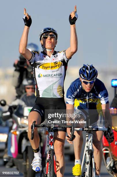 9Th Tour Of Qatar, Stage 2Arrival, Geert Steurs Celebartion Joie Vreugde, Wouter Mol / Camel Race Track - Qatar Foundation / Rit Etape, Ronde, Tim De...