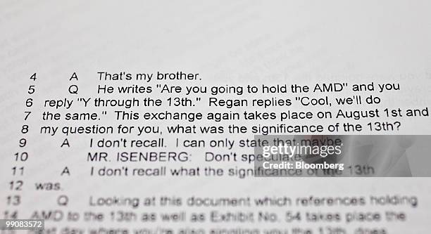 The words "Are you going to hold the AMD" and "Y through the 13th" appear on a transcript of a deposition given by Raj Rajaratnam, co-founder of...