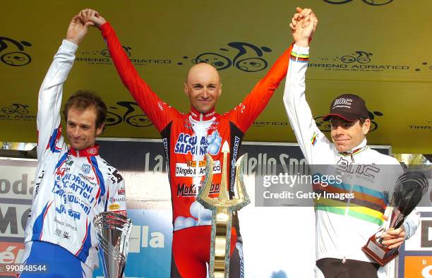 Tirreno - Adriatico, Stage 7Podium/ Michele Scarponi / Stefano Grazelli / Cadel Evans / Celebration Joie Vreugde /Civitanova Marche - San Benedetto...