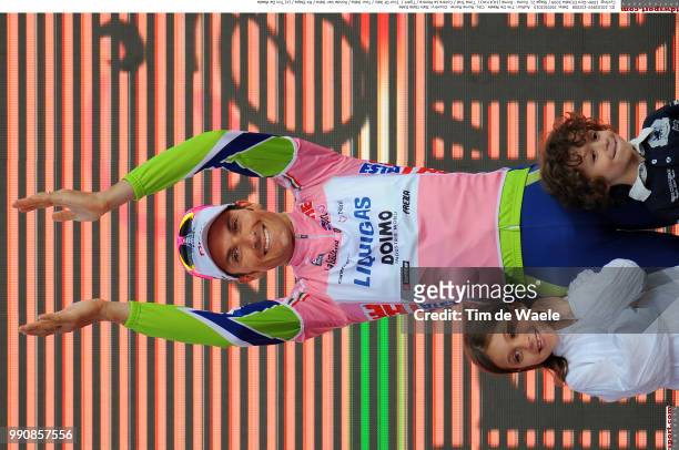 100Th Giro D'Italia 2009, Stage 21Podium, Ivan Basso Pink Jersey, Domitilla Basso Daughter Fille Dochter, Santiago Basso Son Fils Zoon Celebration...