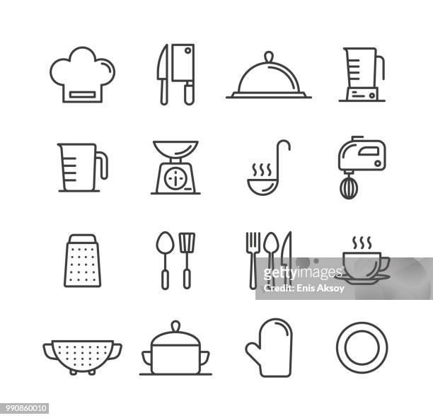 ilustraciones, imágenes clip art, dibujos animados e iconos de stock de los iconos de la cocina y cocina - recetas