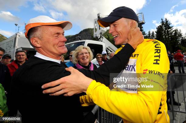 Tour De Suisse 2010, Stage 6Arrival, Gesink Robert Yellow Jersey, Dick + Ria / Celebration Joie Vreugde, Etape Rit, Tim De Waele