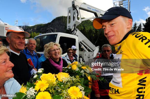 Tour De Suisse 2010, Stage 6Arrival, Gesink Robert Yellow Jersey, Dick + Ria / Celebration Joie Vreugde, Etape Rit, Tim De Waele