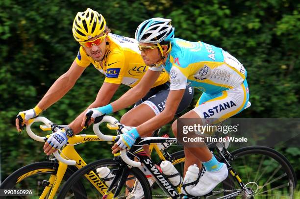 97Th Tour De France 2010, Stage 6Contador Alberto / Cancellara Fabian Yellow Jersey /Montargis - Gueugnon / Ronde Van Frankrijk, Tdf, Rit Etape, Tim...