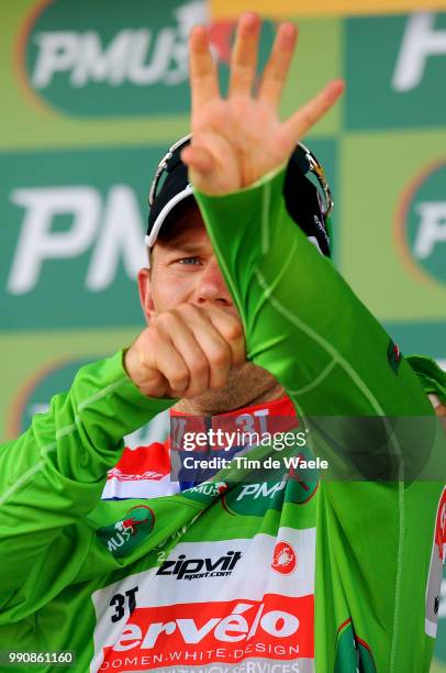 97Th Tour De France 2010, Stage 6Podium, Hushovd Thor Green Jersey, Celebration Joie Vreugde, Montargis - Gueugnon / Ronde Van Frankrijk, Tdf, Rit...