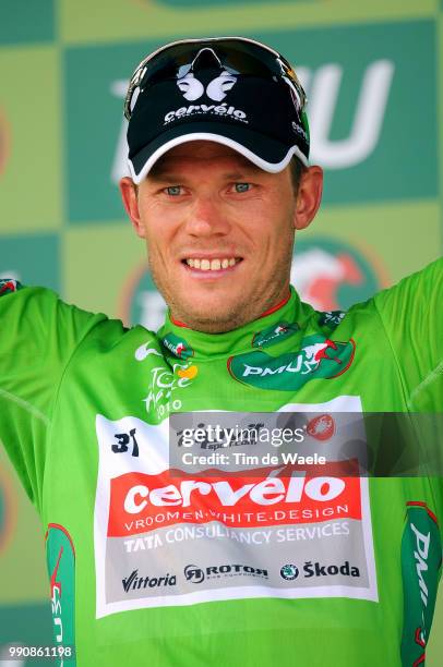 97Th Tour De France 2010, Stage 6Podium, Hushovd Thor Green Jersey, Celebration Joie Vreugde, Montargis - Gueugnon / Ronde Van Frankrijk, Tdf, Rit...