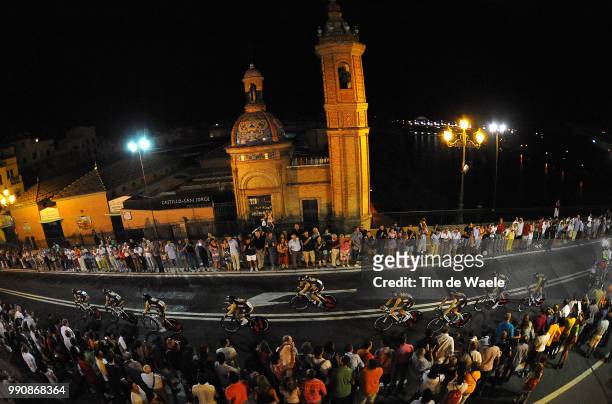 65Th Tour Of Spain 2010, Stage 1 Team Footon Servetto / Illustration Illustratie, Sevilla City Ville Stad, Church Eglise Kerk, Night Nuit Nacht,...