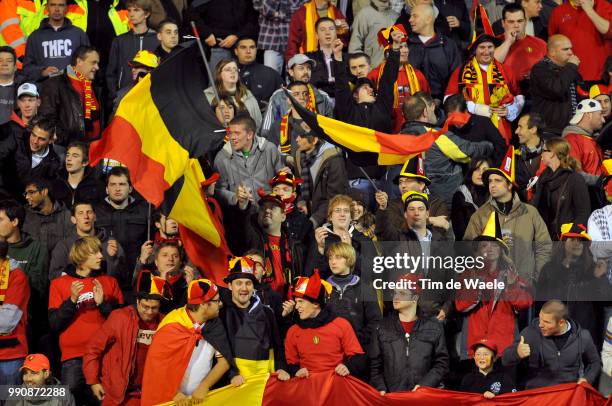 Belgium - Austriaillustration Illustratie, Belgian Fans Supporters Public Publiek, Uefa Euro 2012 Qualification, Autriche Oostenrijk / Tim De Waele