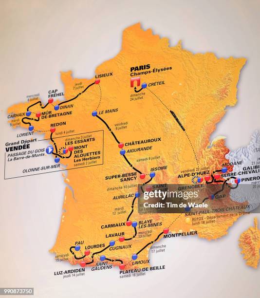 98Th Tour De France 2011, Presentationillustration Illustratie, Map Carte Kaart, Presentatie, Tdf /Tim De Waele
