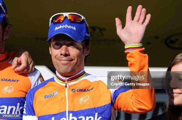 Tirreno - Adriatico 2011, Stage 1 Podium, Oscar Freire / Celebration Joie Vreugde /Team Rabobank / Marina Di Carrara - Marina Di Carrara / Team Time...