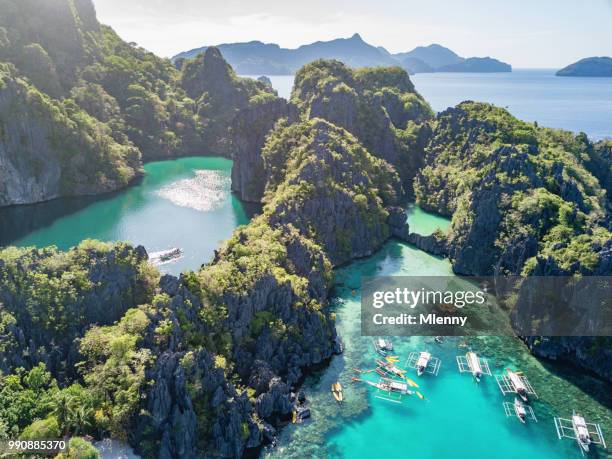 big lagoon palawan miniloc island el nido filippine - filipino foto e immagini stock