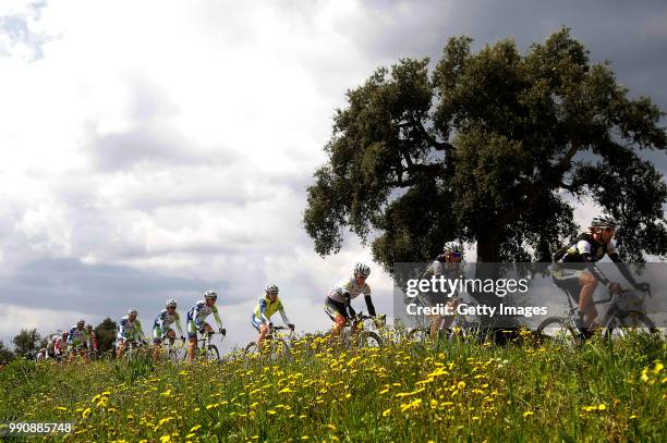 Volta Ciclista A Catalunya 2011, Stage 2Illustration Illustratie, Peleton Peloton, Flowers Fleurs Bloemen, Team Htc / Gatis Smukulis Leader Jersey,...