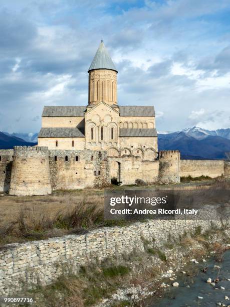 alaverdi cathedral and caucasus mountains, georgia - ricordi stock pictures, royalty-free photos & images