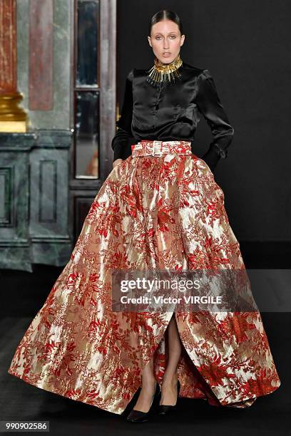 Anna Cleveland walks the runway during the RVDK Ronald Van Der Kemp Haute Couture Fall Winter 2018/2019 fashion show as part of Paris Fashion Week on...