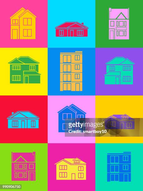 houses or homes - bungalow stock illustrations
