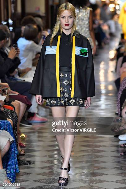 Georgia Jagger walks the runway during the finale of the Miu Miu 2019 Cruise Collection Show at Hotel Regina on June 30, 2018 in Paris, France.