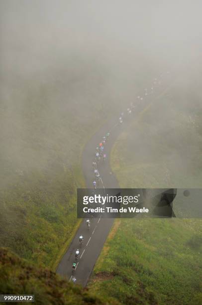 98Th Tour De France 2011, Stage 9Illustration Illustratie, Col Du Pas De Peyrol / Peleton Peloton, Fog Brouillard Mist, Mountains Montagnes Bergen,...