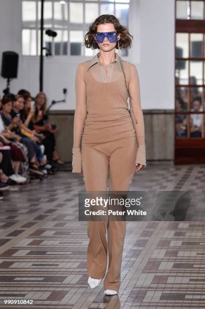 Giedre Dukauskaite walks the runway during the Acne Studios Womenswear Spring Summer 2019 show during the Paris Fashion Week on July 1, 2018 in...