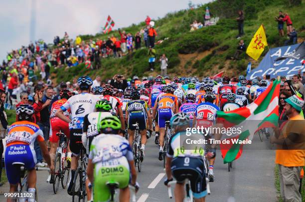 98Th Tour De France 2011, Stage 13Illustration Illustratie, Peleton Peloton, Col D'Aubisque / Pau - Lourdes / Ronde Van Frankrijk, Tdf, Etape Rit /...
