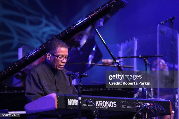 Herbie Hancock performs during the 2018 Festival International de Jazz de Montreal at Quartier des spectacles on July 2nd, 2018 in Montreal, Canada.