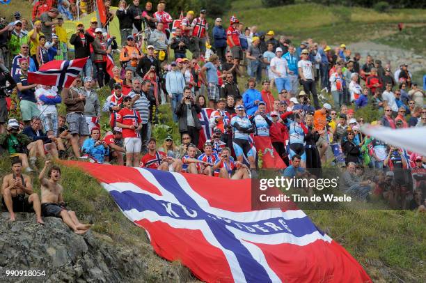 98Th Tour De France 2011, Stage 19Illustration Illustratie, Norway Norvege Noorwegen Fans Supporters Public Publiek Spectators, Modane Valfrejus -...