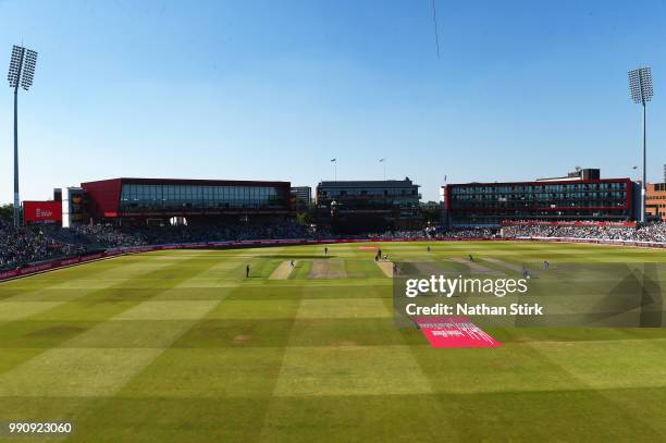 General view of Old Trafford cricket ground during the 1st Vitality International T20 match between England and India at Emirates Old Trafford on...