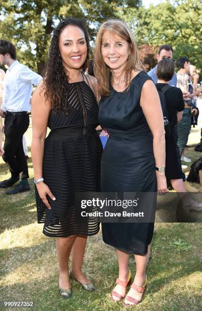 Princess Alia Al-Senussi and Sarah Miller attend the champagne reception to launch Frieze Sculpture 2018, which runs until 7 October at Regents Park...