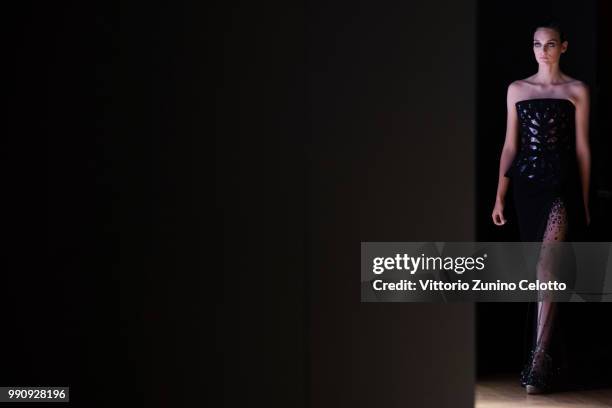 Model walks the runway during the Tony Ward Haute Couture Fall Winter 2018/2019 show as part of Paris Fashion Week on July 2, 2018 in Paris, France.