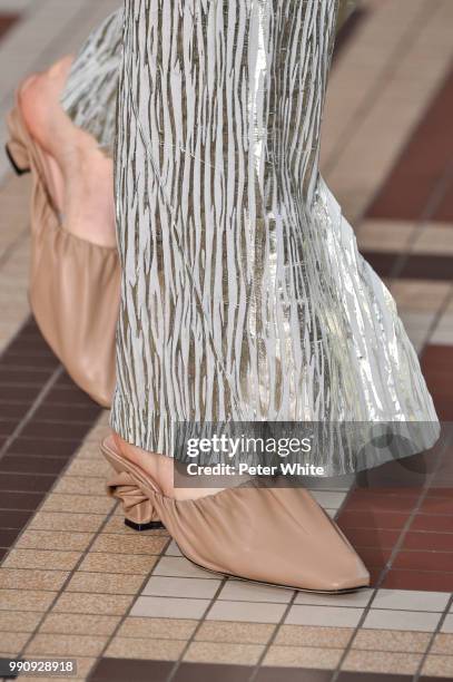 Model, shoe detail, walks the runway during the Acne Studios Womenswear Spring Summer 2019 show during the Paris Fashion Week on July 1, 2018 in...