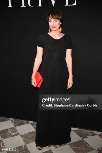 Actress Kristin Scott Thomas attends the Giorgio Armani Prive Haute Couture Fall/Winter 2018-2019 show as part of Haute Couture Paris Fashion Week on...