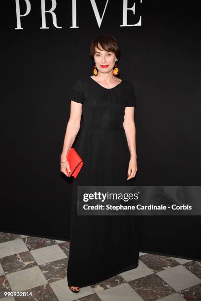 Actress Kristin Scott Thomas attends the Giorgio Armani Prive Haute Couture Fall/Winter 2018-2019 show as part of Haute Couture Paris Fashion Week on...