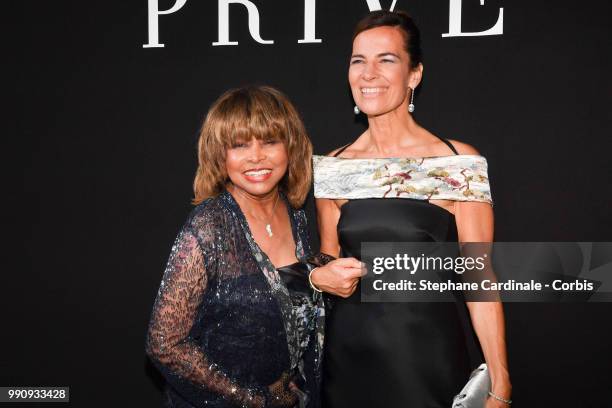 Tina Turner and Roberta Armani attend the Giorgio Armani Prive Haute Couture Fall/Winter 2018-2019 show as part of Haute Couture Paris Fashion Week...