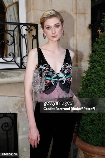 Actress Elizabeth Debicki attends the Giorgio Armani Prive Haute Couture Fall Winter 2018/2019 show as part of Paris Fashion Week on July 3, 2018 in...