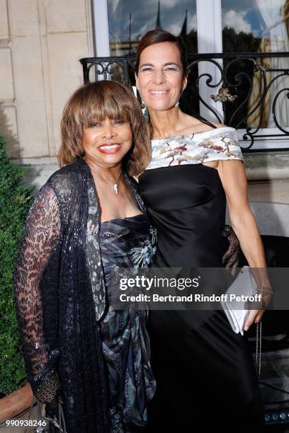 Singer Tina Turner and Roberta Armani attend the Giorgio Armani Prive Haute Couture Fall Winter 2018/2019 show as part of Paris Fashion Week on July...