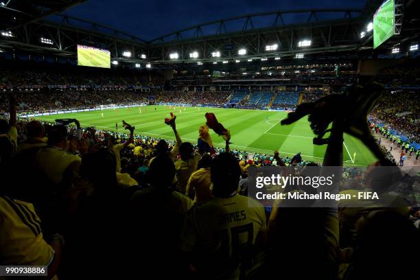 General view inside the stadium during the 2018 FIFA World Cup Russia Round of 16 match between Colombia and England at Spartak Stadium on July 3,...