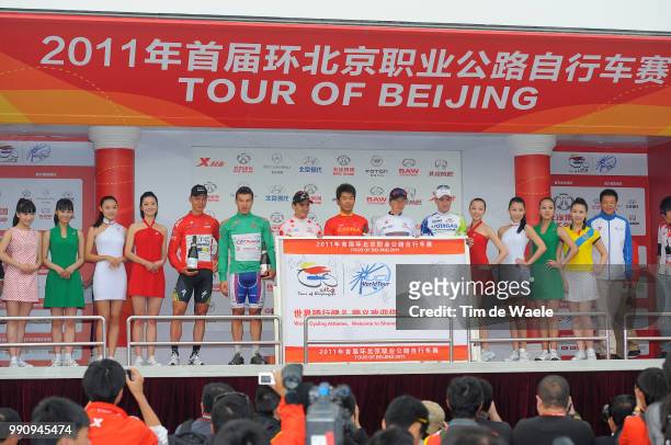 1Th Tour Beijing 2011, Stage 4Podium, Martin Tony Red Jersey, Galimzyanov Denis Green Jersey, Anton Hernandez Igor Mountain Jersey, Wang Meiyin /...