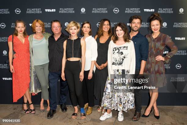 Livia Matthes , Nina Grosee, Peter Kurth, Katharina Schlothauer, Samira Radsi, Iris Berben, Timur Isik and Tinka Fuerst attends the premiere of the...