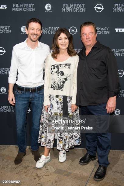 Oliver Berben , Iris Berben and Peter Kurth attend the premiere of the first and second episode of the series 'Die Protokollanttin' as part of the...