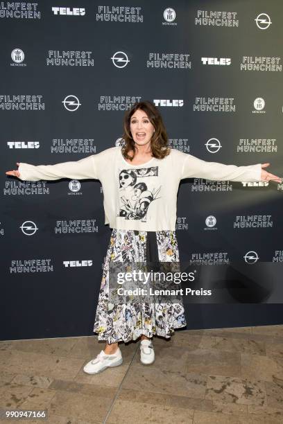 Iris Berben attends the premiere of the first and second episode of the series 'Die Protokollanttin' as part of the Munich Film Festival 2018 at HFF...